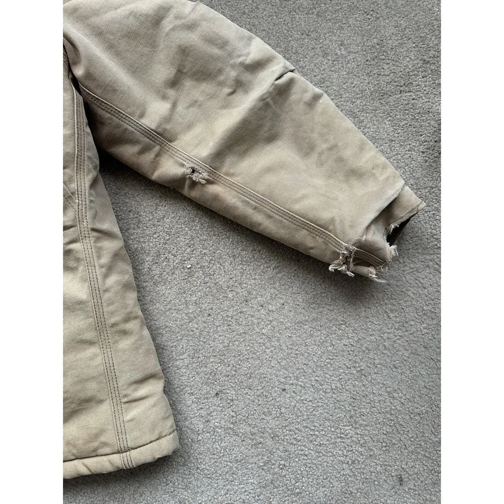 Vtg Carhartt Coat Men's 46 Quilt Lined CQ186 CQ185 Chore Ranch Corduroy Collar - Picture 12 of 16